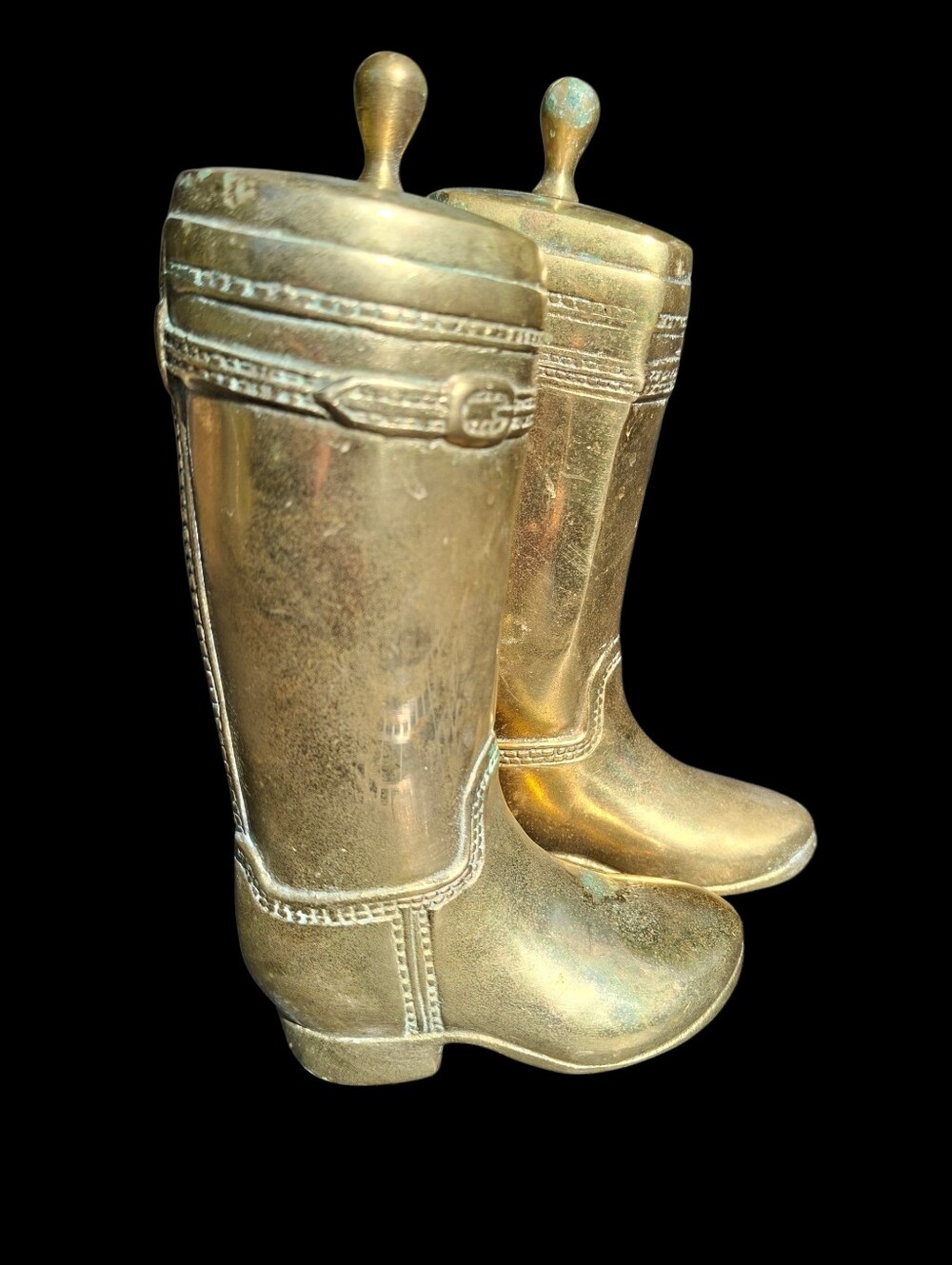 Vintage Brass Cowboy Riding Boots Equestrian Riding Bookends Ralph Lauren Style